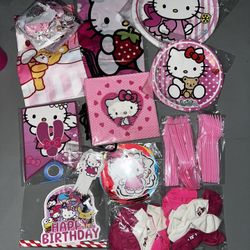 Hello Kitty Birthday Decorations New! With Gift 
