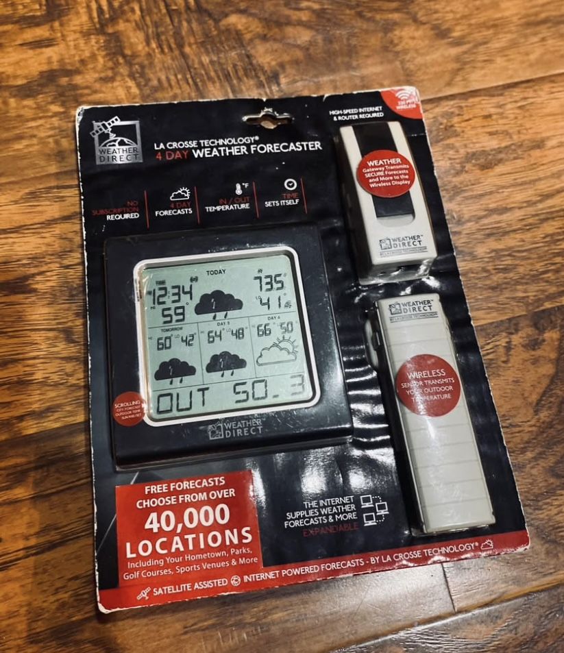 (NEW) Weather Direct La Crosse WD-3105U-BK-CBP 4 Day Weather Forecaster SEALED