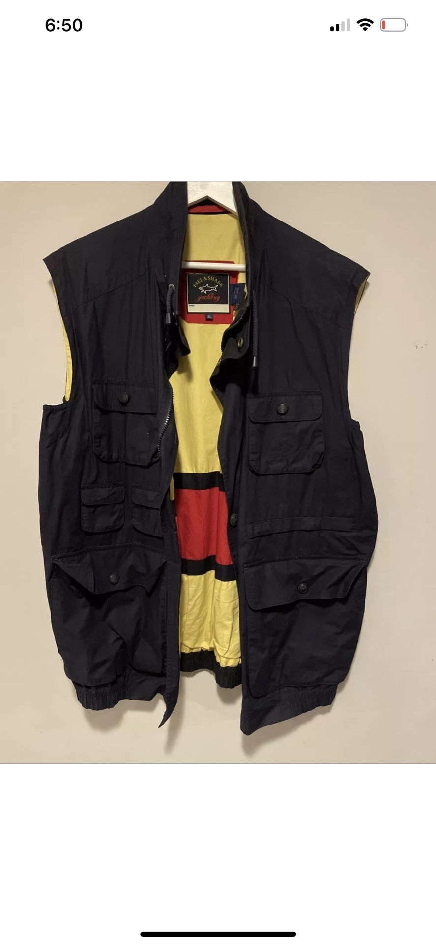 Paul & Shark Yachting Fishing Cargo Military Multi Pockets Vest Italy %100cottonç