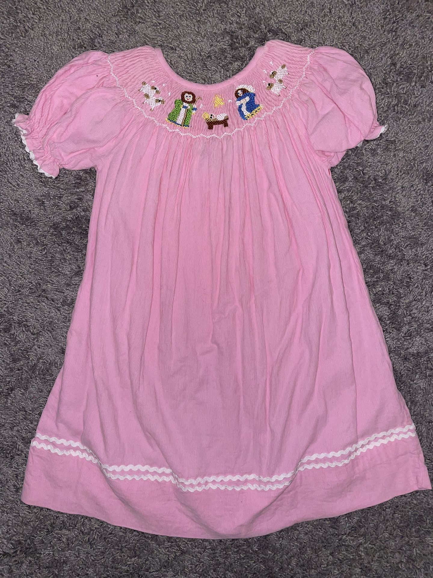 Girls Adorable Smocked Nativity Dress