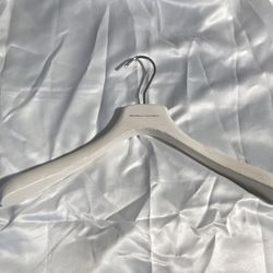 Brunello Cucinelli White Wooden Clothes Hanger w/ Silver Metal Hook