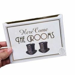 Punch Studio Here Comes the Grooms 5"x7" Greeting Card