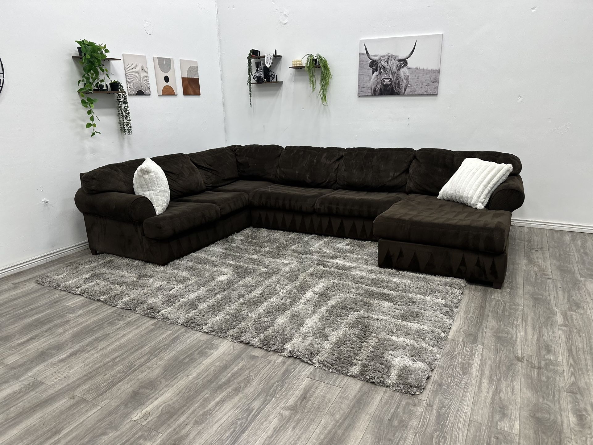 Brown Sectional Couch - Free Delivery