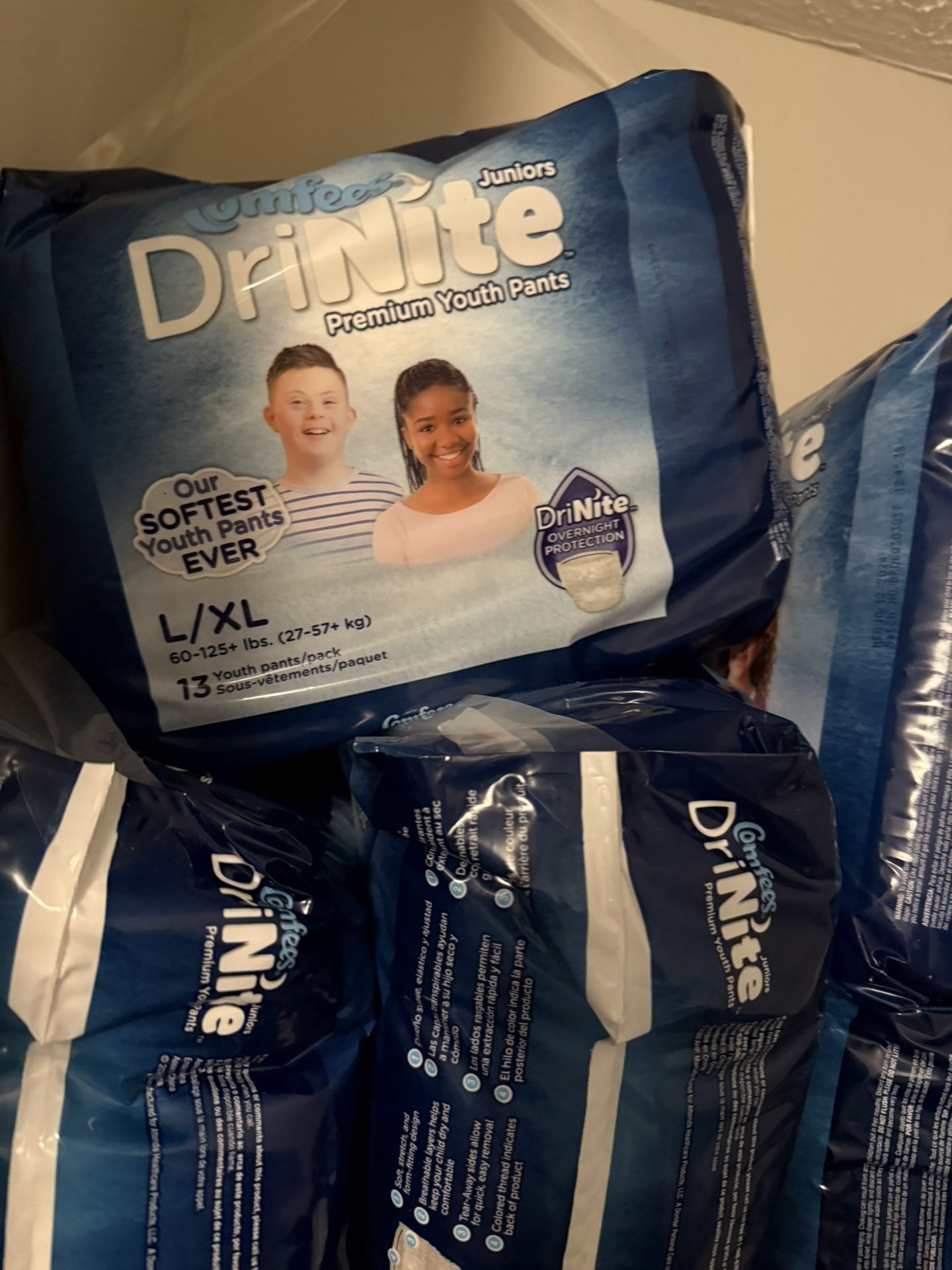 12 Packs Of Comfees Drinite L/XL 60 - 125 Lbs Pull Ups $48 12 packs for $48.00 24 packs for $96.00