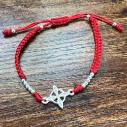 Lindas Pulsera De Hilo Rojo Para Protección Con Plata 925 