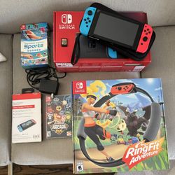 Nintendo Switch and RingFit Adventure bundle