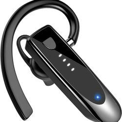 Bluetooth Earpiece, Wireless Handsfree with Noise Cancelling Mic, 20Hrs Call Time Bluetooth 5.4 Headset, 180 Hrs Standby Time Headset for Business/Tru