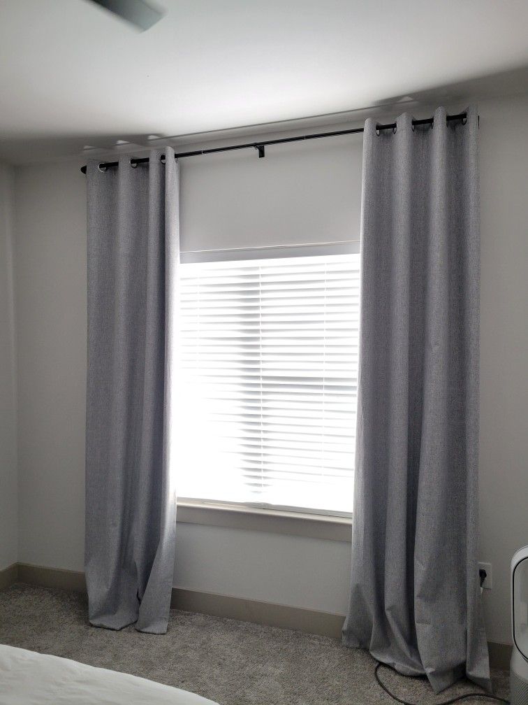 9ft Black Out Curtains Pair