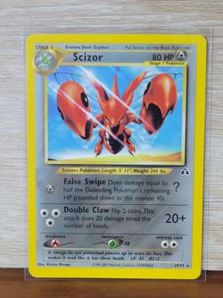 Rare Scizor (29/75) from the 2001 Neo Discovery Pokémon TCG Card