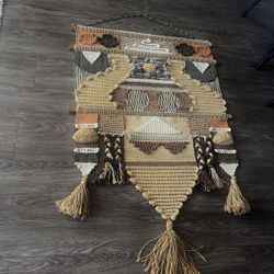 Vintage 70's Don Freedman Fiber Art Woven Textile Wall Hanging Modern Abstract