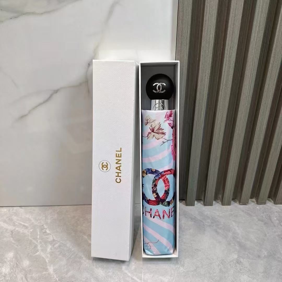 CHANEL summer new automatic folding rain umbrella
