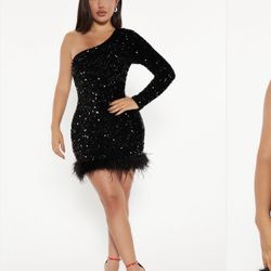Fashion Nova Sequin Dress Black