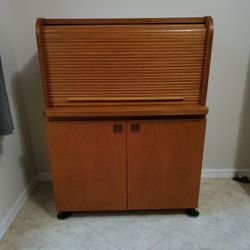 Danish Teakwood Roll Top Desk 