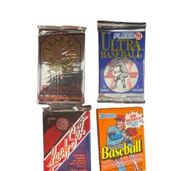 60 vintage baseball cards new in package form the 90’s