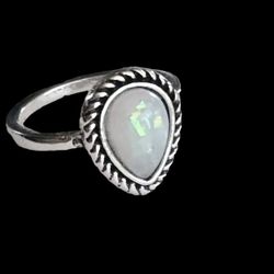 ETHIOPIAN OPAL TITANIUM FOREVER WEAR SILVER NEW SIZE 5 ELEVATE YOUR STYLE RING