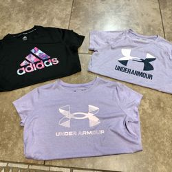 Under Armour And Adidas Shirt Girls Youth L Lot Of L