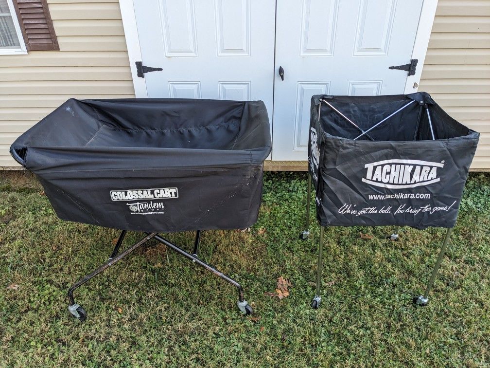 Set of 2 volleyball ball carts, Tachikara and Colossal Cart