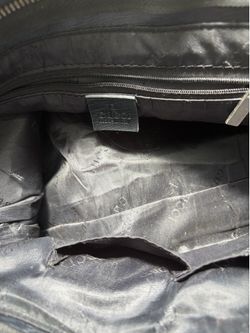 Gucci vintage black  gg canvas Britt bullet tote bag