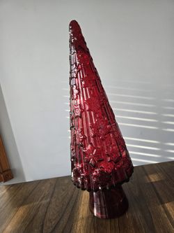 Red Glass Christmas Tree New