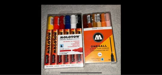 BRAND NEW Lot Of 2 Molotow One4All - 6 Pack Portrait Colors 2mm & 6 Pack Of 4mm