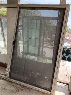 Glass door with screen