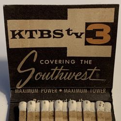 Shreveport Louisiana ~ KTBS TV 3 Television Station ~ HTF ~ Vintage Matchbook ~