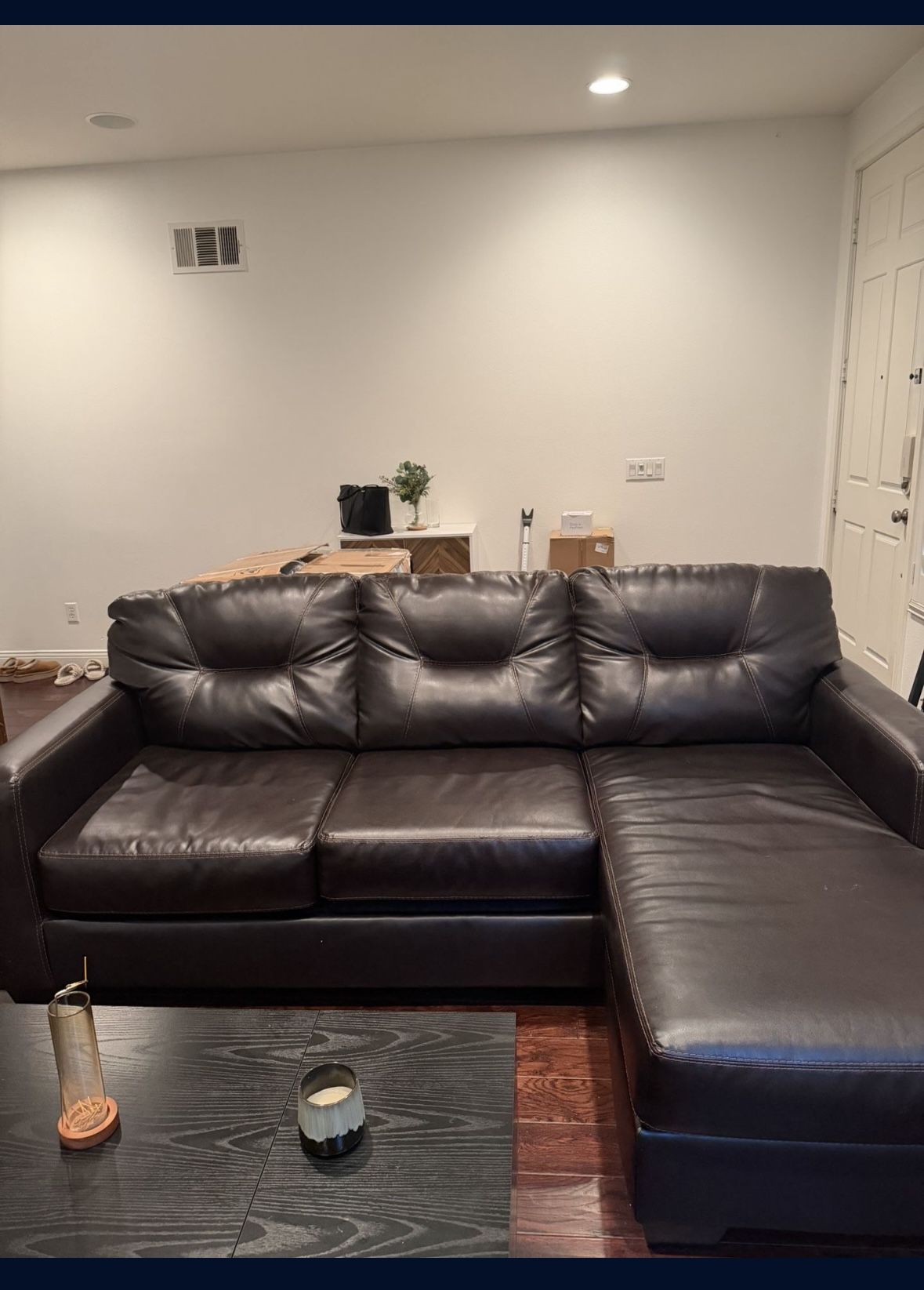 L Shape Couch/ Sectional Sofa Faux Leather