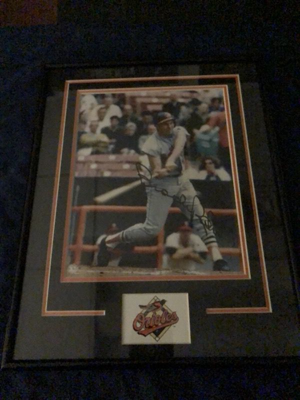 Autographed Brooks Robinson 8x10 Photo in a double matted Baltimore Orioles 11x14 Black Metal Frame! Comes with Certificate Of Authenticity!