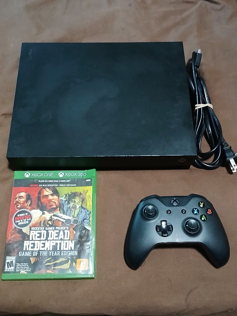 Xbox One X Console With Controller And Game