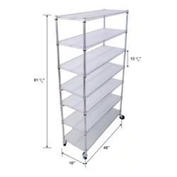 Chrome 7-Tier Metal Wire Shelving Unit (48 in. W x 82 in. H x 18 in. D)