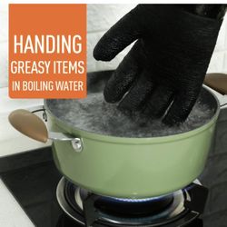 BBQ Gloves Double Lined Oil Resistant  Mitts