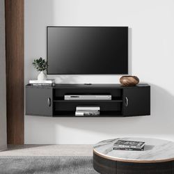 Wall Mounted TV Media Console Floating Desk Storage