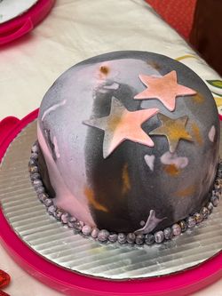 Odyssey vanilla cake with strawberry filling vanilla fondant