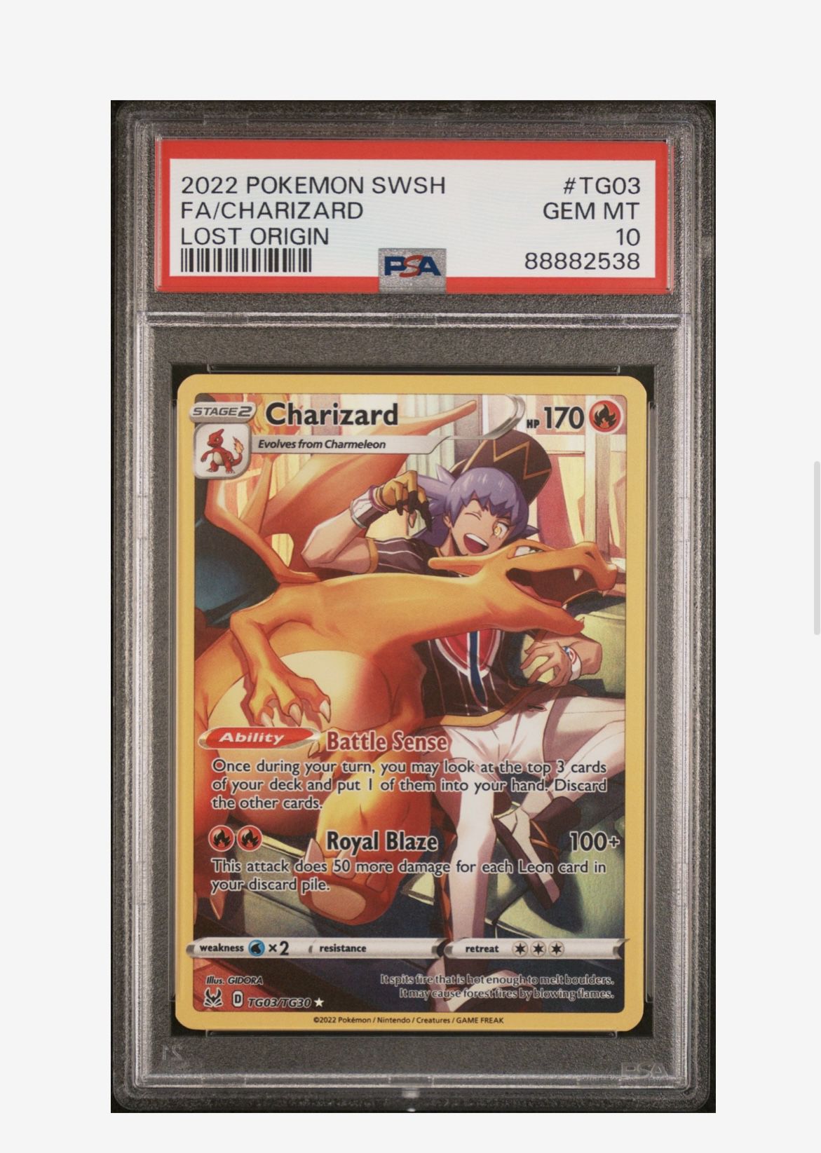 Pokémon Charizard Lost Origin Trainer Gallery TG03/TG30 Holo Ultra Rare PSA 10