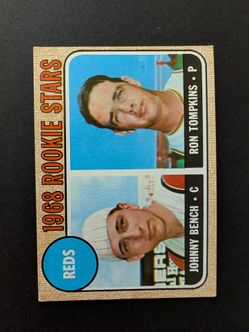 1968 Topps #247 Johnny Bench Rookie Baseball Card MID GRADE HOF Cincinnati Reds