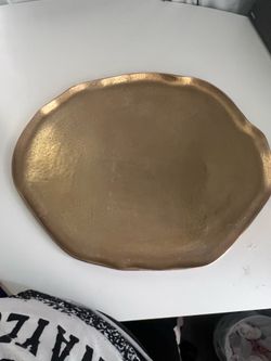 Luxury Organic Gold Decorative Tray - Sculptural Statement Piece for Modern Home