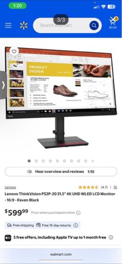 Lenovo ThinkVision 31.5-inch 4K monitor.