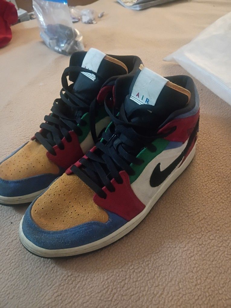 Men's Blue The Great X Air Jordan 1 Mid Fearless