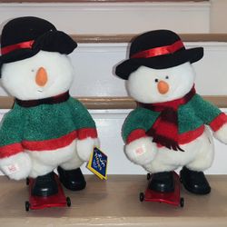 Rare 1994 Christmas / Holiday Petting Zoo SKATEBOARD SNOWMEN 13”