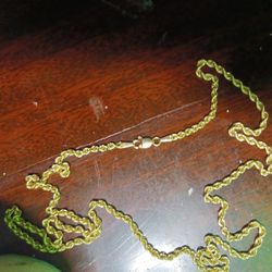 20inch 10kt yellow gold rope chain