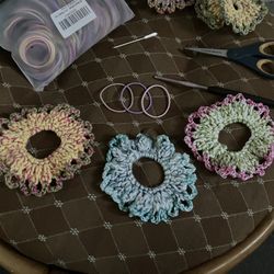 Cotton hand crochet hair bands 3 for $5