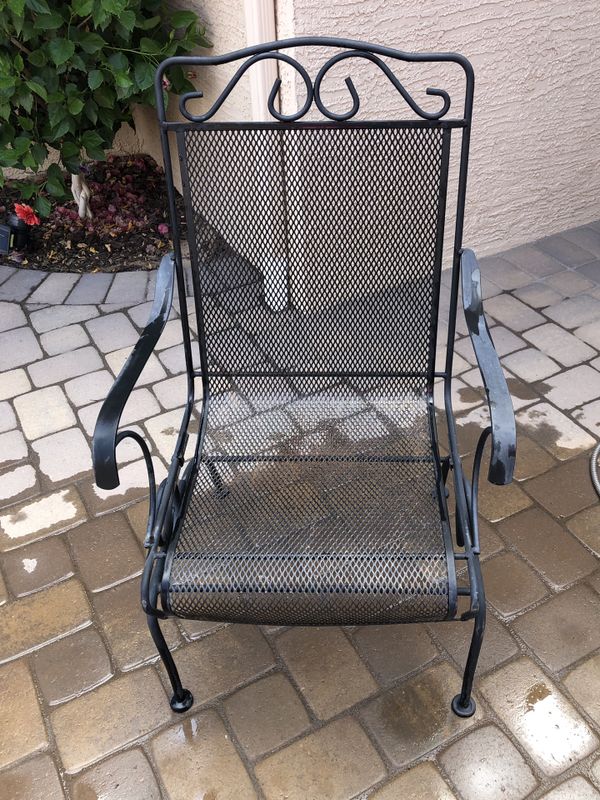 Black wrought iron rocker chair w/cushions for Sale in Chandler, AZ - OfferUp