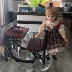 School Girl Doll and Desk