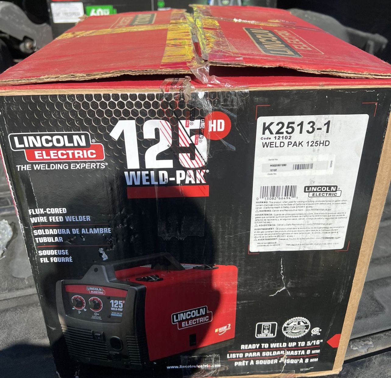 Lincoln Electric 125 Amp Weld-Pak 125 HD Flux- Cored Welder with Magnum ...