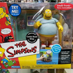 The Simpsons "Android's Dungeon & Exclusive Comic Book Guy" WORLD OF SPRINGFIELD - Playset & Interactive Figure (Playmates) - Needs a Battery 