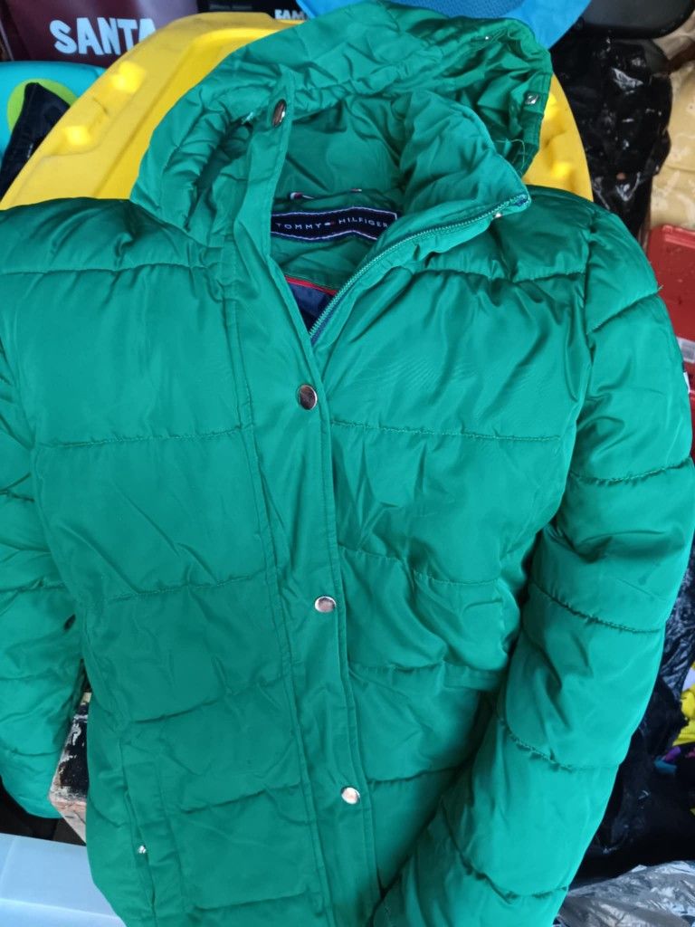 Tommy Hilfiger Women's Green Full Zip Up Puffer Jacket