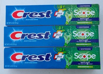 (3) Crest Plus Scope Outlast Whitening Toothpaste