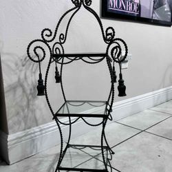 Vintage 3 Tier Glass Shelves 31”H Glass 8”