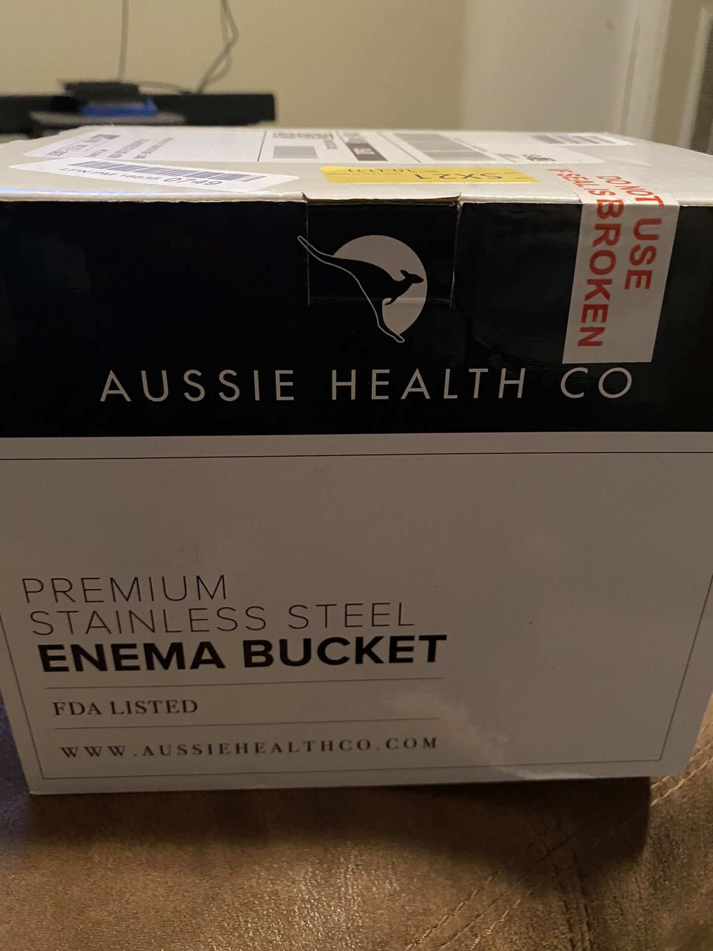 Aussie health com. Stainless steel enema bucket