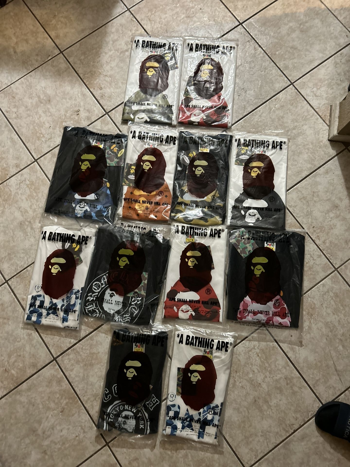 Bape Tees Sizes S-Xl